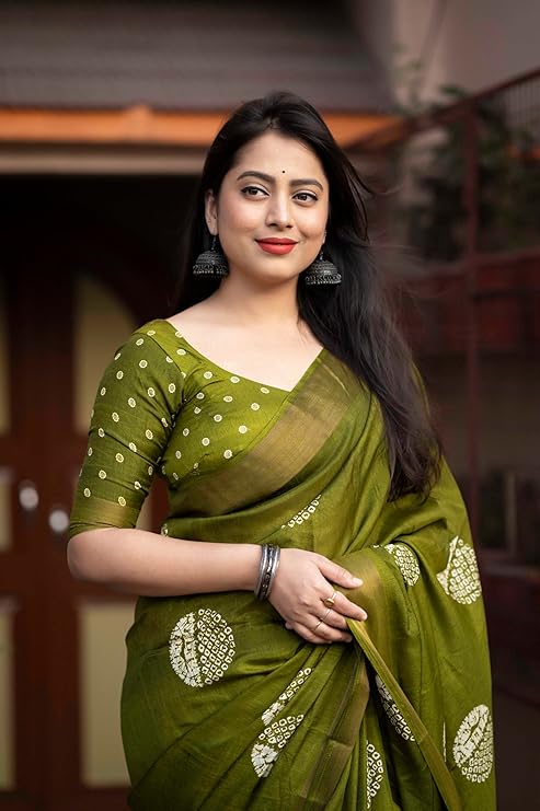 BATIK SAREES FOR WOMEN PACK OF 1 LINEN