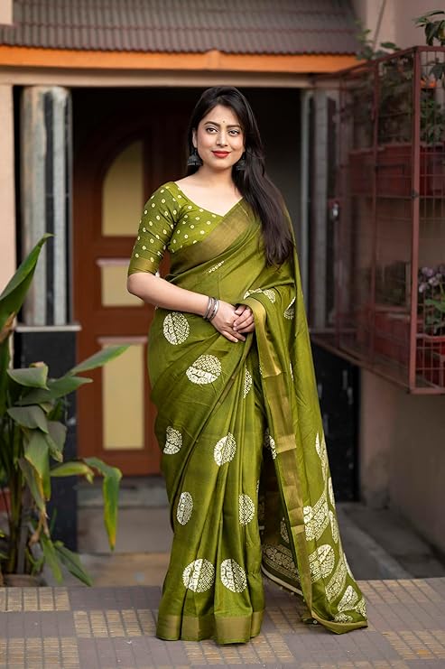 BATIK SAREES FOR WOMEN PACK OF 1 LINEN